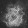 Туманность Розетка, снятая с фильтром H-alpha. Туманность Розетка (NGC 2237) – гигантская эмиссионная туманность, расположенная вблизи одного из больших молекулярных облаков в созвездии Единорог галактики Млечный путь